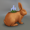 Blue Hyacinth Mesh Easter Bunny Pot