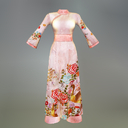 Pink Saigon Mesh Ao Dai